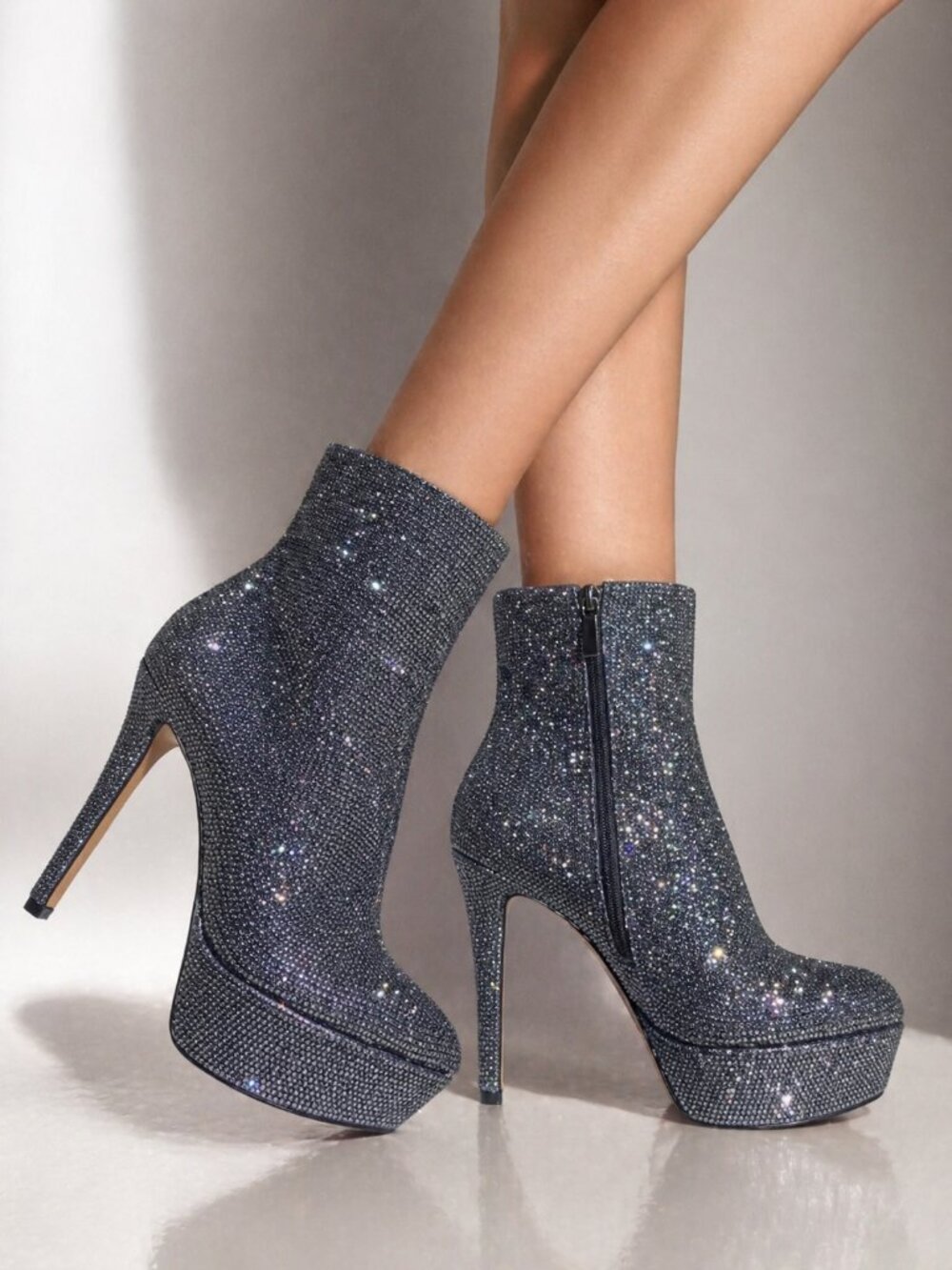 Jessica Simpson Women's Rhinestone Platform Ankle Boots, 7.5